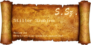 Stiller Szabina névjegykártya